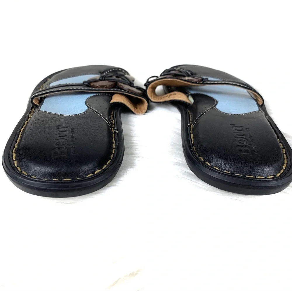 Born black thong sandals disc trim